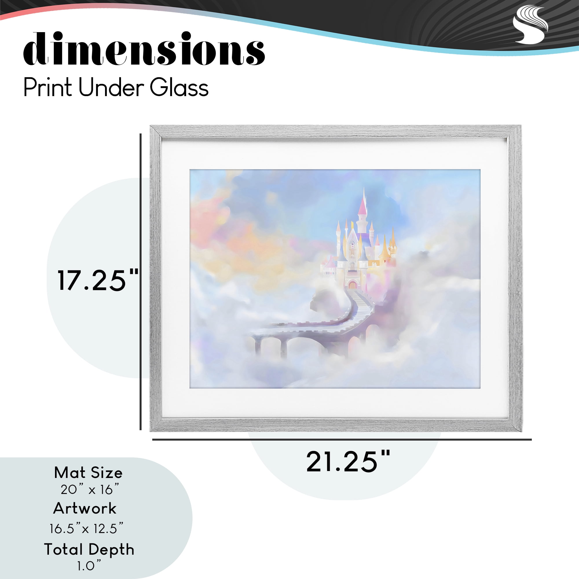 Stupell Industries Enchanted Bridge To Castle Gray Framed Print Under Glass, design by Arlington Prints