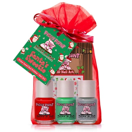 Piggy Paint Santa's Sweetie Christmas Gift Set, Kids Nail Polish Stocking Stuffer