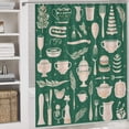 thumbnail image 5 of Shower Curtain 4 Piece Set with Rugs Include Waterproof Shower Curtain Non-Slip Rug Toilet Lid Cover Bath Mat Bakery Cooking Utensils Waterproof Shower Curtain Baking Mixer for Bathtub Decor, 5 of 8