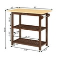 thumbnail image 5 of Convenience Concepts Designs2Go 3 Tier Butcher Block Kitchen Prep Island with Drawer, Espresso/Butcher Block, 5 of 10