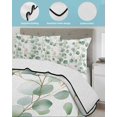 thumbnail image 4 of Quilts Twin Size, Eucalyptus Leaves Soft Comforter Bedding Set for Bed, Green Gold Spring Botanical Branch Lightweight Quilted Bedspread with Pillow Cover(2 Pieces) for All Season, 68x86 Inch, 4 of 6