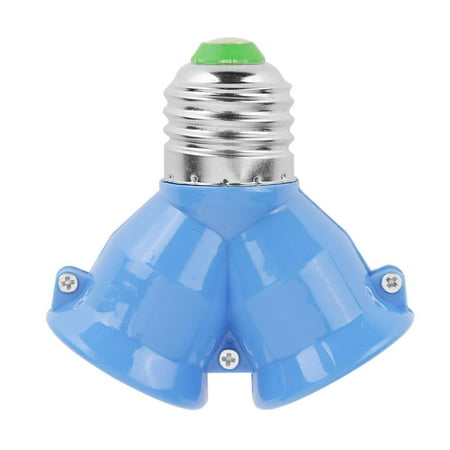 

E27 to 2E27 Lamp Holder Converter Socket Splitter Adapter Bulb Base (Blue)