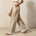 thumbnail image 5 of Women's Casual Wide Leg Sweatpants High Waist Baggy Pants with Pockets Drawstring and Lace Trim Patch Pockets for Everyday Wear, 5 of 5