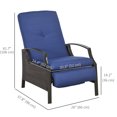 thumbnail image 2 of CoSoTower Fauteuil Inclinable d'Extérieur en Rotin, Fauteuil Inclinable en Osier avec Dossier Réglable, Repose-Pieds Rétractable, Coussin Bleu Foncé, 2 of 7