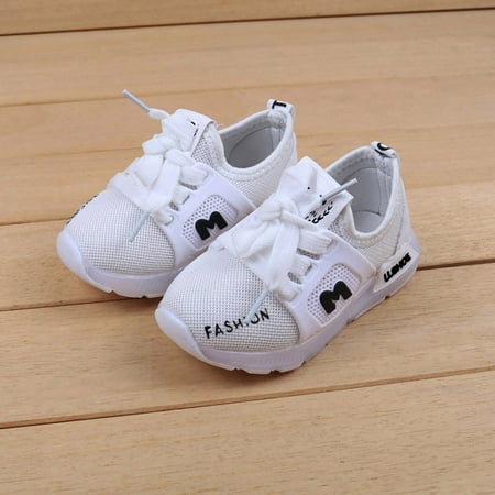 

YOHOME Children Baby Girls Boys Letter Crystal Led Light Luminous Running Sport