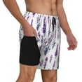 thumbnail image 2 of Balery Lavender Flowers Mens Swim Trunks Swim Shorts for Men Quick Dry Inseam Beach Shorts with Compression Liner Pocket-Medium, 2 of 9
