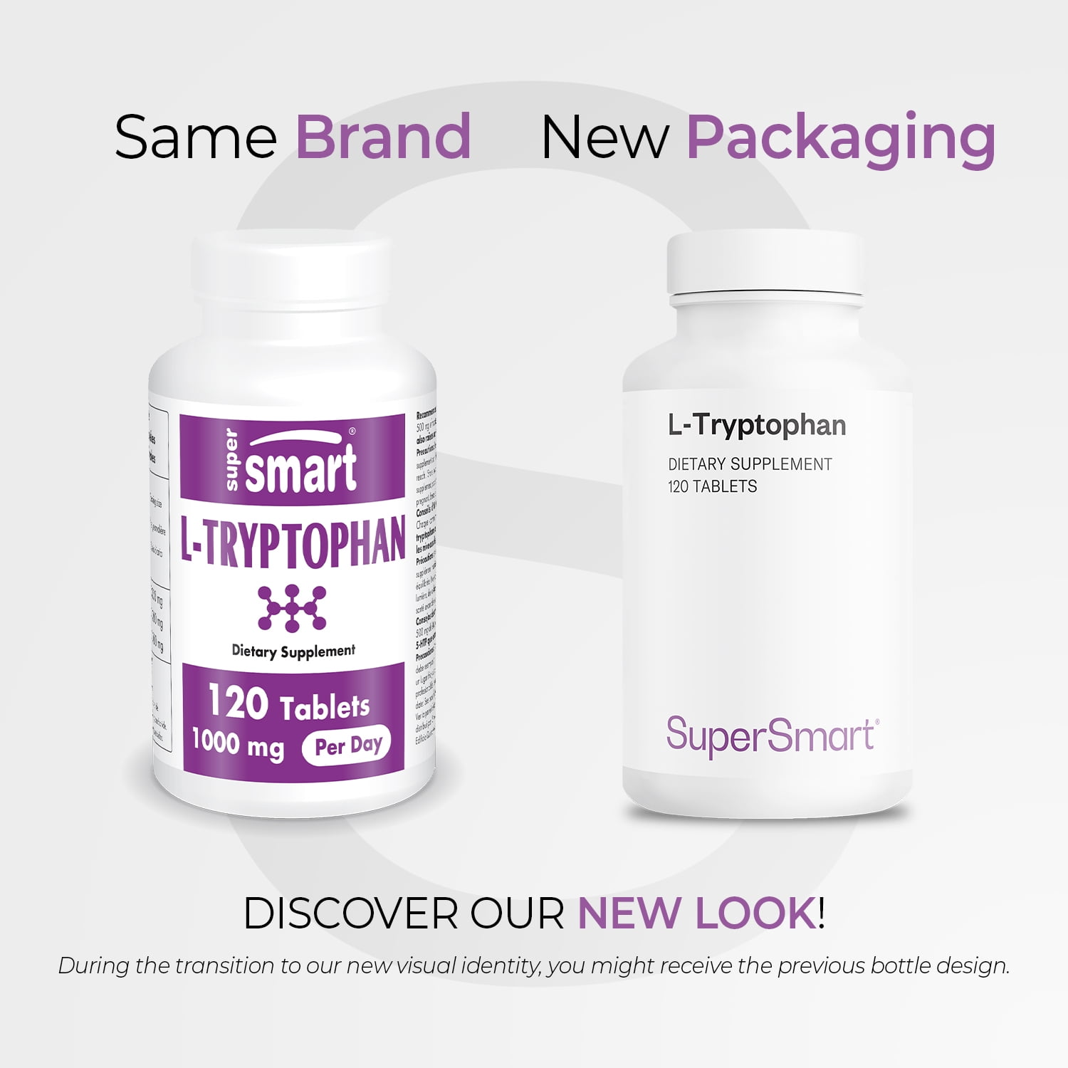 SuperSmart - L-Tryptophan Supplement 1000 mg per Day - Mood Support - Serotonin & Melatonin Precursor | Non-GMO & Gluten Free - 120 Tablets
