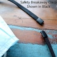thumbnail image 4 of Bulk 25 Pack - Face Mask Lanyard with Safety Breakaway - Adult Size w Quick Release Break Away Clasp - Double Ended Holder, Hanger & Ear Saver w J Clips - Great for Teachers by Specialist ID (Black), 4 of 7