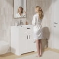 thumbnail image 5 of KIGOTY 30" Modern Bathroom Vanity with Ceramic Basin, Free Standing Bathroom Storage Cabinet with with 2 Soft-Closing Doors and 1 Drawer, White, 5 of 8