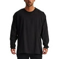 thumbnail image 1 of Men's Solid Color Long Sleeved Comfortable Breathable Sports Top, 1 of 6