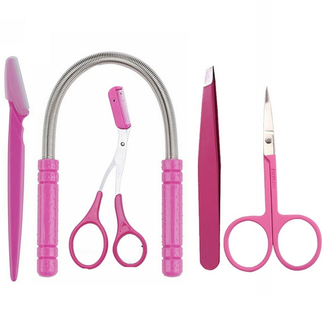 4PCS Sourcils Kit Portable Coupe-Sourire Outil Sourcils avec Décapant pour le Visage