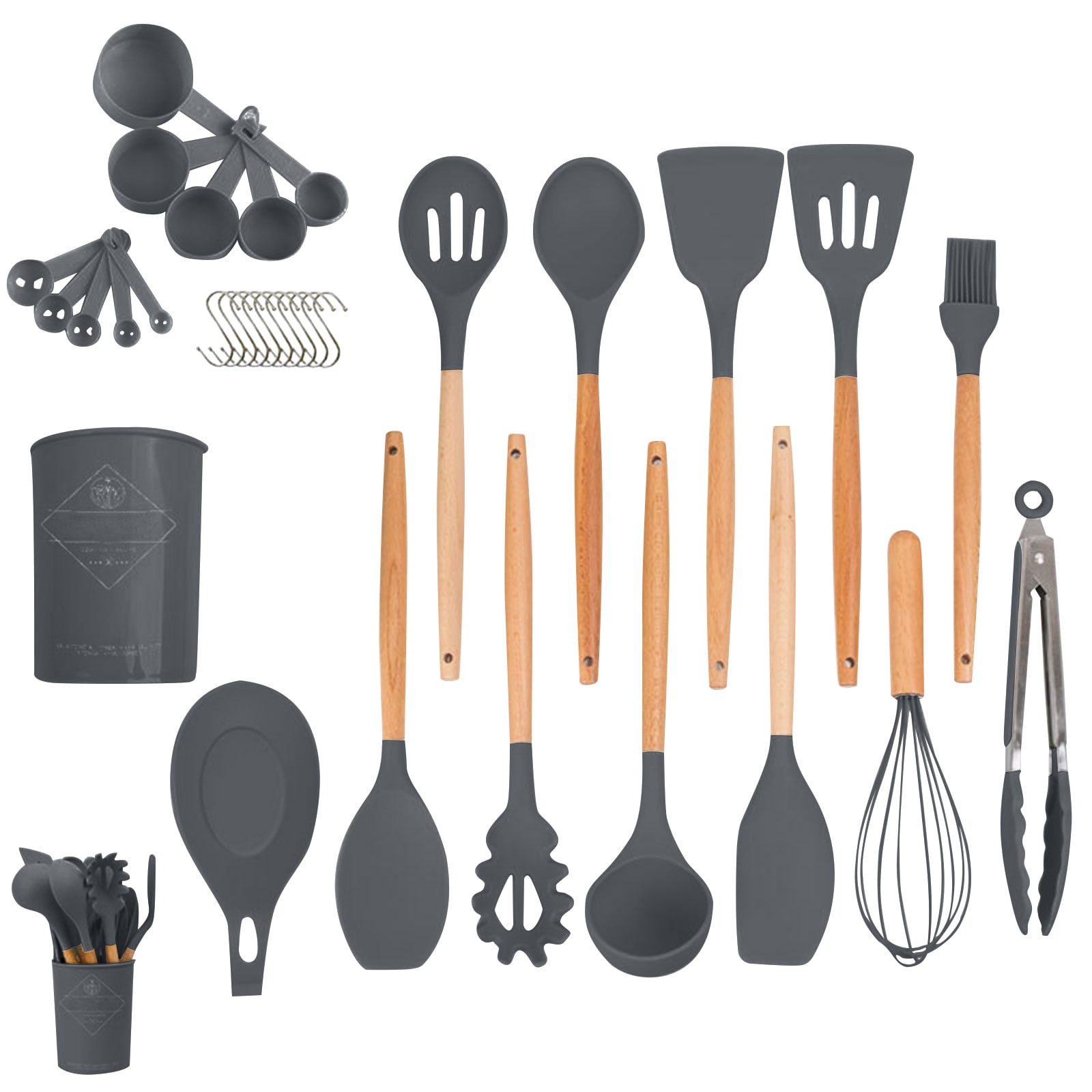HomChum 33 Pcs Silicone Kitchen Utensils Set, Nonstick Cooking