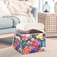 thumbnail image 3 of Yayeee Collapsible Storage Bin with Lid Fabric Closet Decorative Basket with Handles, Ethereal Floral Harmony, 3 of 7