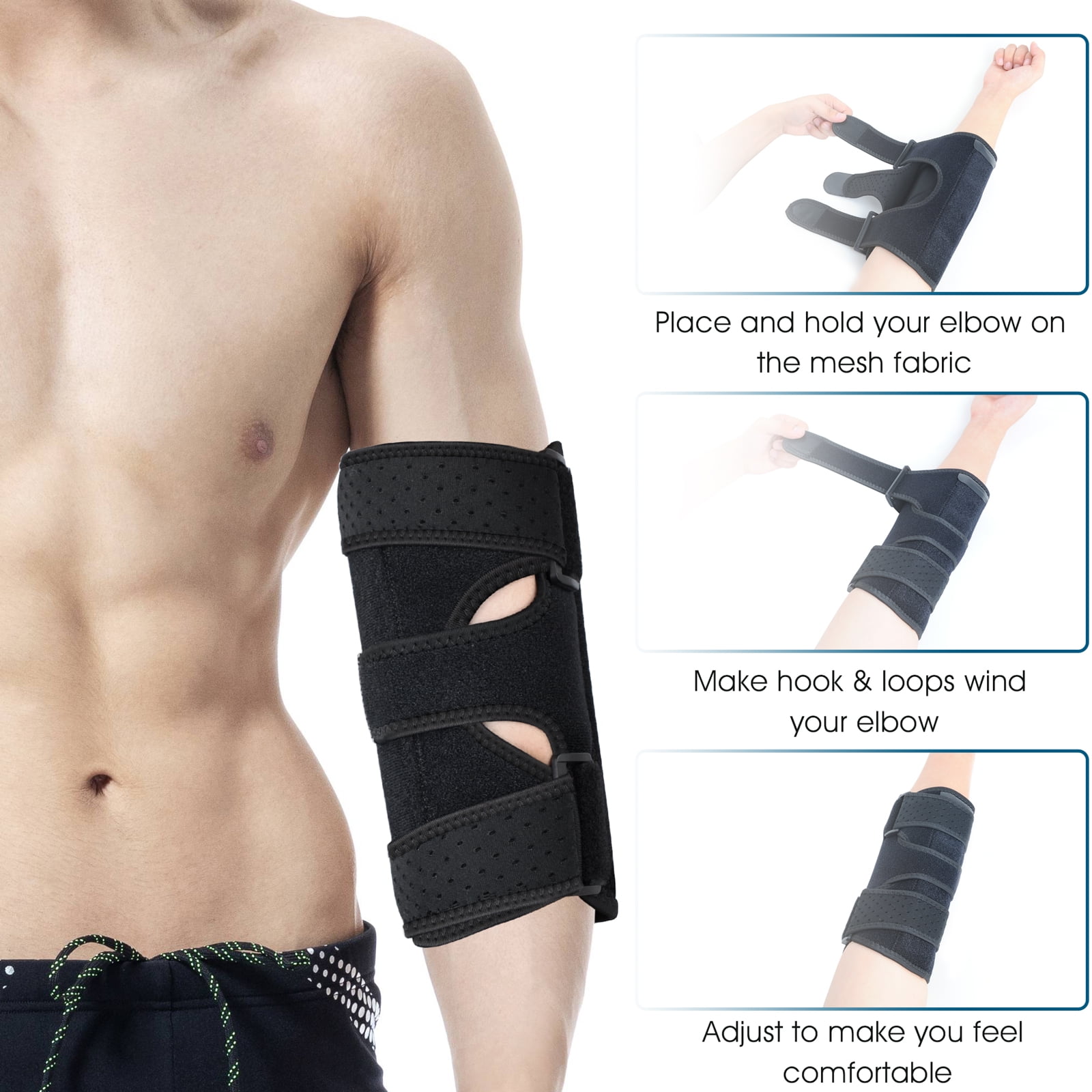 Simiya Elbow Brace, Elbow Support, Night Elbow Sleep Support, with 2