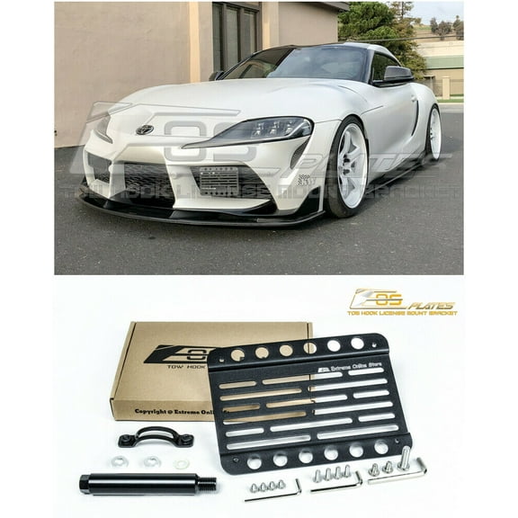 Replacement For 2020-Present Toyota GR Supra Models | EOS Plate Version 1 Front Bumper Tow Hook License Relocator Mount Bracket Tow-503 (Mid Size)