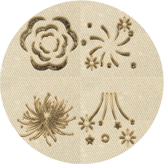 Ahgly Company Indoor Round Patterned Peach Beige Area Rugs, 6' Round