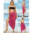 thumbnail image 3 of HAPPY BAY Women's Summer Beachwear Sarong Coverups for Women Long Swimsuit Swim Cover up Pool Beach Wraps Skirt Sheer Swimwear Bikini Cover-ups L-XL Ruby, Solid, 3 of 4