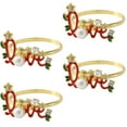 thumbnail image 2 of Leaveforme 4Pcs Love Letter Napkin Ring Holder Napkin Ring Napkin Buckle Valentine's Day, Family Reunion, Table Decoration Accessories, Birthday Party, 2 of 7