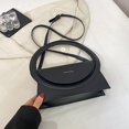 thumbnail image 4 of Women Handbags Purses Large Circle Design Leather Shoulder Bag (Black), 4 of 9