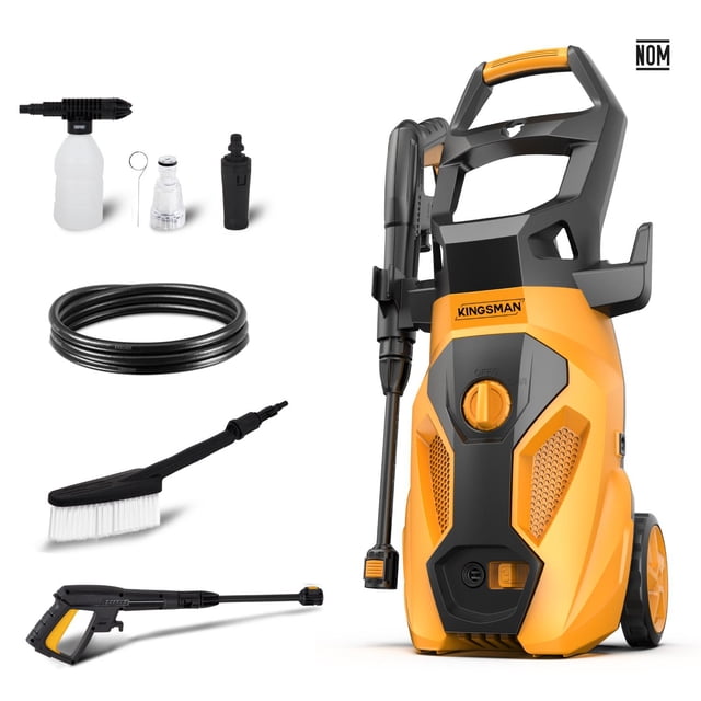 Hidrolavadora Eléctrica Portátil 2000 Psi Kingsman + Cepillo + Accesorios