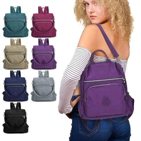 Spencer Women Backpack Purse Anti-theft Travel Backpack Ladies Shoulder Bags Waterproof Nylon Handbags Casual Daypack, Blue
