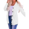 thumbnail image 3 of Suéter de Punto de Larga para Mujer, Otoño 2025, Cárdigan Abierto con Botones, Prenda Exterior Holgada XXXL, 3 of 8