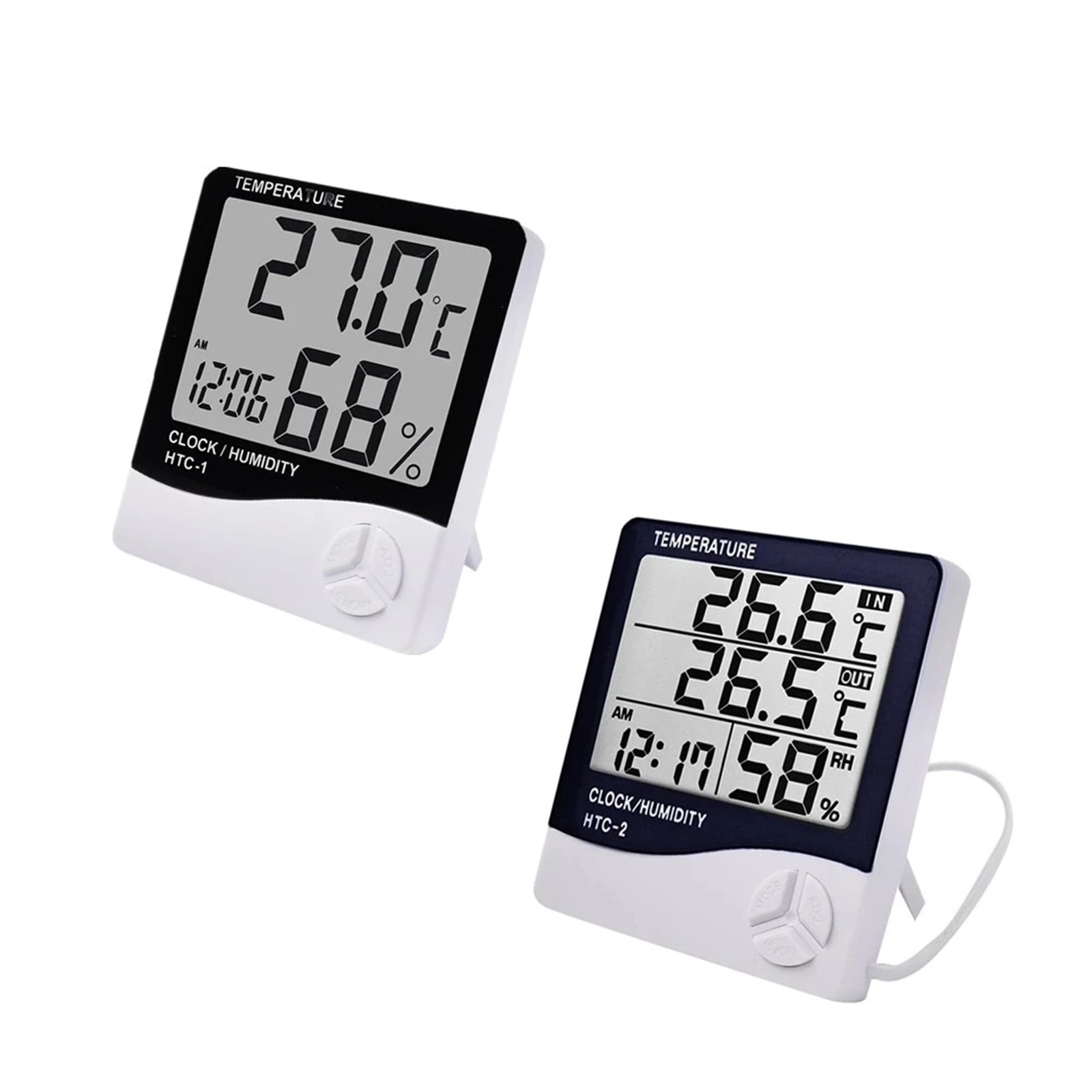 LCD Electronic Digital Temperature Humidity Meter Thermometer Hygrometer Indoor Outdoor Weather Station Clock