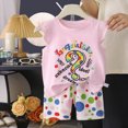 thumbnail image 2 of HCNTES Toddler Girls Clothes Girls Short Set 1T 2T 3T 4T Summer Outfits Baby Kids Short Sleeve T-Shirt Tops & Camouflage Shorts Toddler Cute Outfit, 2 of 4