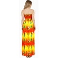 thumbnail image 3 of HAPPY BAY Women's A line Slit Smocked Maxi Beach Dress Tube Top Evening Long Strapless Casual Christmas Tree Dress for Women L-XL Orange, Palm Tree, 3 of 6