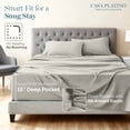 thumbnail image 4 of Casa Platino 100% Egyptian Cotton Sheets – 4 Piece California King Sheets Set, Hotel Style Luxury Silky Sateen Weave for Smooth All-Season Comfort, 15” Snug Fit Deep Pocket – Silver, 4 of 8