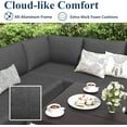 thumbnail image 4 of ALAULM Aluminum Patio Furniture Set L-Shaped Sofa Set 13-seat Metal Outdoor Furniture Patio Sectional Sofas Patio Conversation Set w/5.1" Cushions for Patio, Backyard, Poolside-Black, 4 of 6