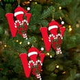 thumbnail image 4 of 26 Letter Ornaments for Christmas Tree Decoration, Letters Wearing a Santa Hat, Hanging Pendant Xmas Alphabet for DIY Craft Ornaments (W), 4 of 6