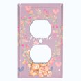 thumbnail image 2 of Metal Light Switch Wall Plate Outlet Cover (2 Teddy Bears With Love Heart Flower Balloon Flower Wreath Purple - Single Duplex), 2 of 2