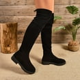 thumbnail image 4 of Rokment Womens over The Knee Dress Boots Fashion Suede Non Slip Chunky Low Heel Thigh High Pull on Long Tall Boots Black Size 6, 4 of 6