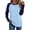 Light Blue-17, variant on DISKEBUISS Women's Long Sleeve Raglan T-Shirts Crew Neck Color Block Tops for Fall Casual Loose Blouse