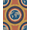 Blue Orange Mustard, Pattern 4, variant on ODIKA Round Circle Map Ring Motif Planetary Galaxy Circles for Dorm Room, Small Living Apartment, Stain Resistant Low Profile