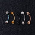 thumbnail image 5 of YISITIAN 16G Stainless Steel Body Piercing Jewelry, Rhinestone Curved Barbell Eyebrow Rings, Curved Eyebrow Rings Button Ring CJ919-6276, 5 of 5