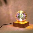 thumbnail image 3 of Lámpara De Mesa Led Con Forma De Huevo De Cristal De Fuegos Artificiales Con Luz Nocturna 3D Starburst Con Base De Madera, Lámpara De Noche Usb, Decoración Para El Hogar Y La Sala De Estar Moyic HA034462-00, 3 of 5