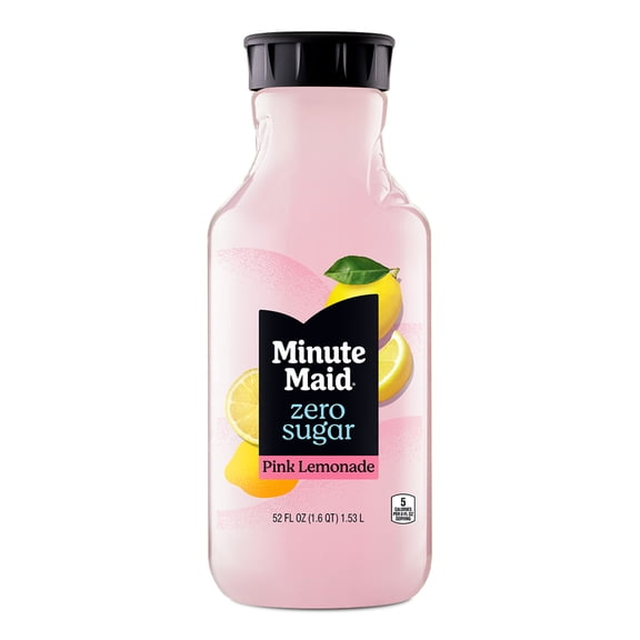 Minute Maid Zero Sugar Pink Lemonade Bottle, 52 fl oz