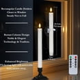 thumbnail image 4 of Homemory 6 Pcs Window Candles with Remote Timer Dimmer, Battery Operated Taper Candles with Holders and Suctions, White Christmas Candles for Window, Flameless Candlesticks for Xmas Holiday Decor, 4 of 6