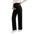 thumbnail image 5 of successthop Black Maternity Clothes for Women Pants Plus Size Maternity Pants Full Length Trouser Loose Beach Pants for Mother No Compression of the Stomach Solid Straight M Casual Clothes, 5 of 7