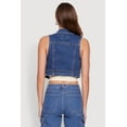 thumbnail image 5 of Womens WAX Distressed Button Front Denim Vest, 5 of 5