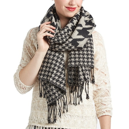 Black Plaid Scarfs for Women Blanket Shawl Wrap Large Warm...