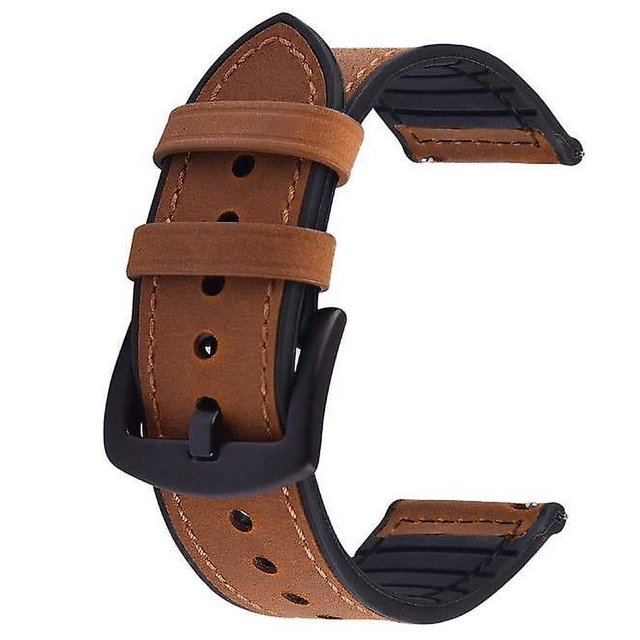 Correa de reloj CHAO de cuero y silicona para reloj inteligente hebilla marrón y negra 20 mm
