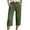 #069 Army Green-A5, variant on Tianiyouqing Women's Capri Pant Linen Wide Leg High Waisted Elastic Waist Casual Crop Pants Drawstring Petite Length Relax Cropped Trousers with Pockets Blue M