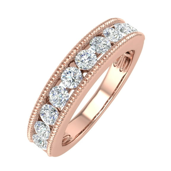 1 Carat Diamond Wedding Band Ring in 14K Rose Gold (Ring Size 9.25)
