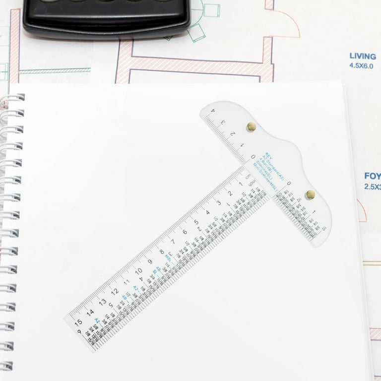 NUOBESTY 2-Pack T-Square Rulers - 12 Inch Transparent Plastic For Drawing & Crafts