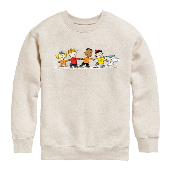Peanuts - Group Skate Graphic Long Sleeve Fleece Sweatshirt
