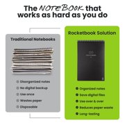Rocketbook Smart Reusable Flip Notebook - Top bound Executive Size, Black