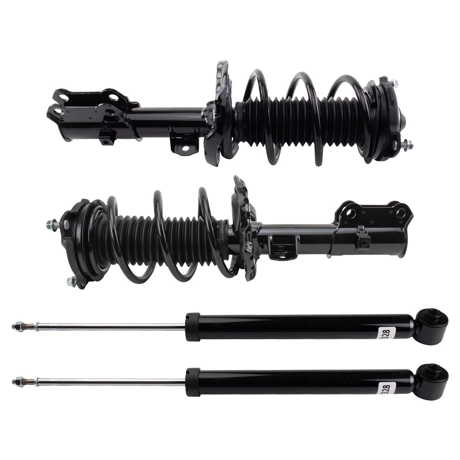 TRQ Front and Rear Complete Strut Assembly & Shock Absorber Kit Complete Strut & Coil Spring Assembly Fits 2017-2019 Hyundai Elantra